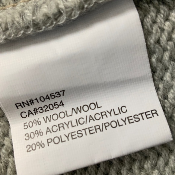 Anthropologie Tiny Grey Wool Blend Ruffle Shawl Collar Sweater Coat SZ M - Picture 11 of 12